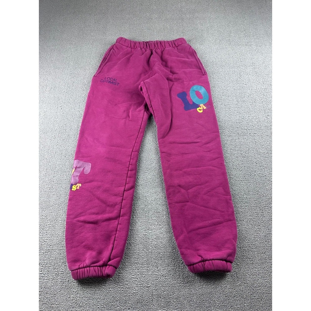 Madhappy Sweatpants Women XS Purple‎ Local Optimist LO CA Print Fleece Sporty